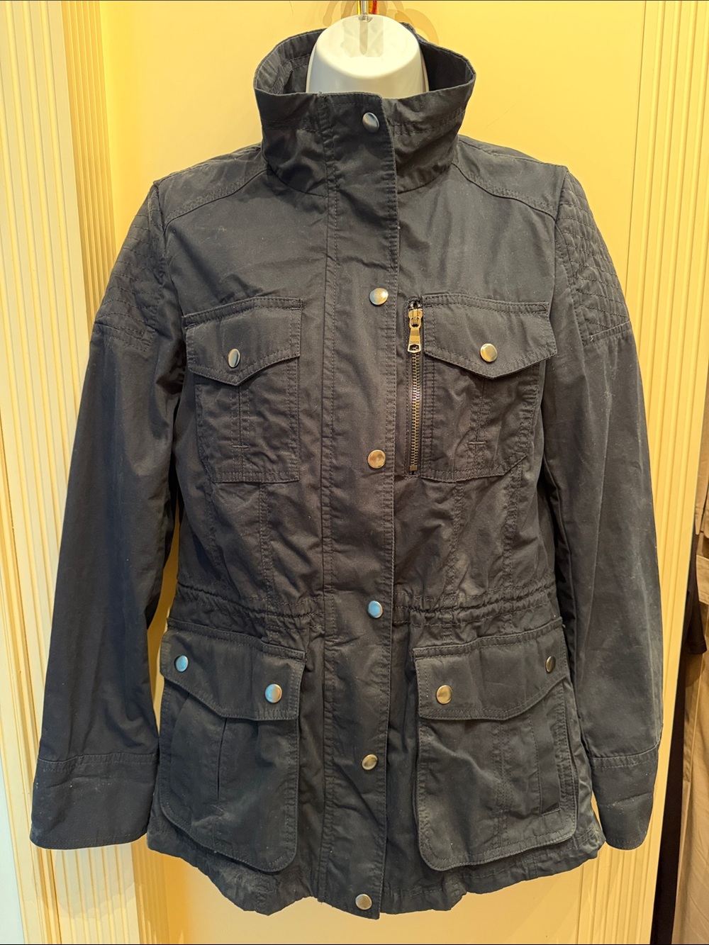 Banana Republic Factory Navy Blue Utility Field Jacket Quilted Shoulders S